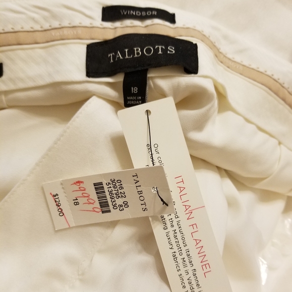 Talbots Windsor Flannel ivory pants size 18 EUC - Picture 6 of 8
